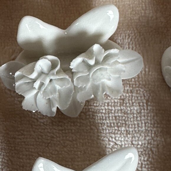 Handmade Coalport Fine Bone China Place Name Card Holder Mixed Floral Lot of 11 - Picture 6 of 9